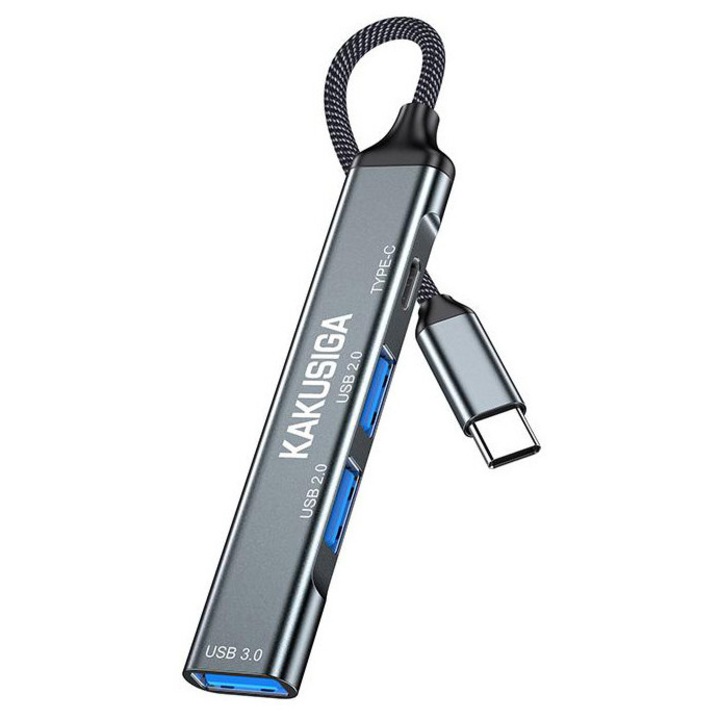 USB хъб KAKUSIGA KSC-1417, 4x порта, USB 3.0, USB-C