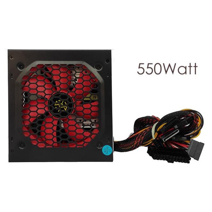 Sursa PC ATX 550W, 12V, PFC pasiv, ventilator silentios 12 cm, 20/24 pin, 3 molex, 3 SATA, 1 FDD, 1 4 pin, 1 6 pin