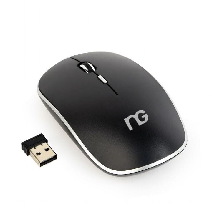 Mouse wireless NG, model NG-MUSW-4B-01, 1600 DPI, USB, negru