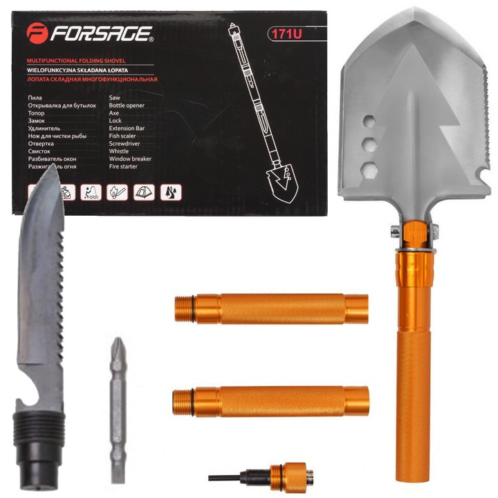 Lopata militara pliabila multifunctionala Forsage, 70cm, 13x16cm, 1,220kg