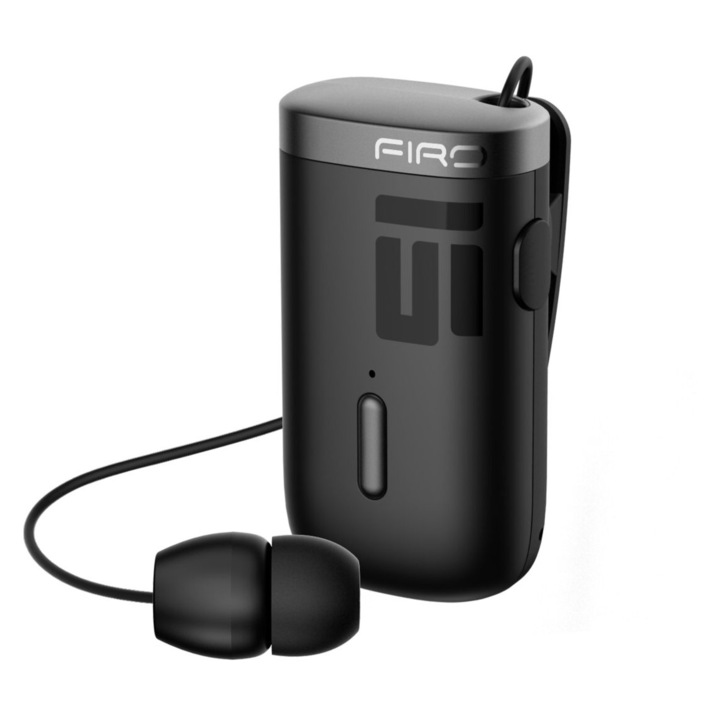 Casti Wireless retractabile H18, Bluetooth 5.3, 10m, negru, 18 ore redare