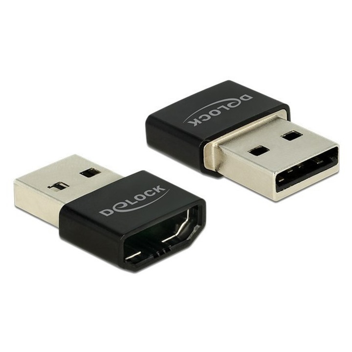 USB-HDMI adapter, Delock 65680, fekete