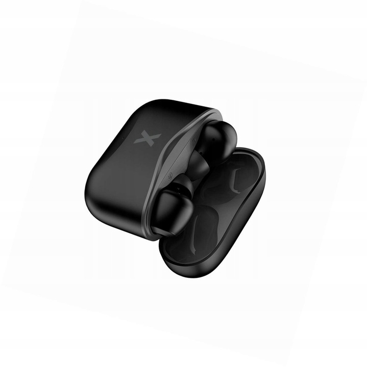 Casti wireless TWS Maxlife, negru, incarcator USB-C, design ergonomic