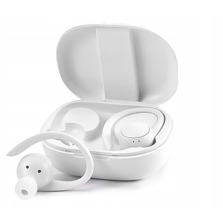 Webski TWS vezeték nélküli fülhallgató, vízálló, mikrofonnal, töltőtokkal, Bluetooth 5.0, 10m, fehér