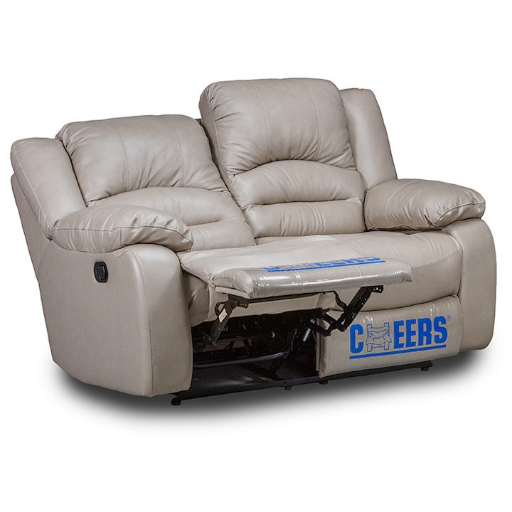 Кожен Диван Двойка Sand Beige с релакс