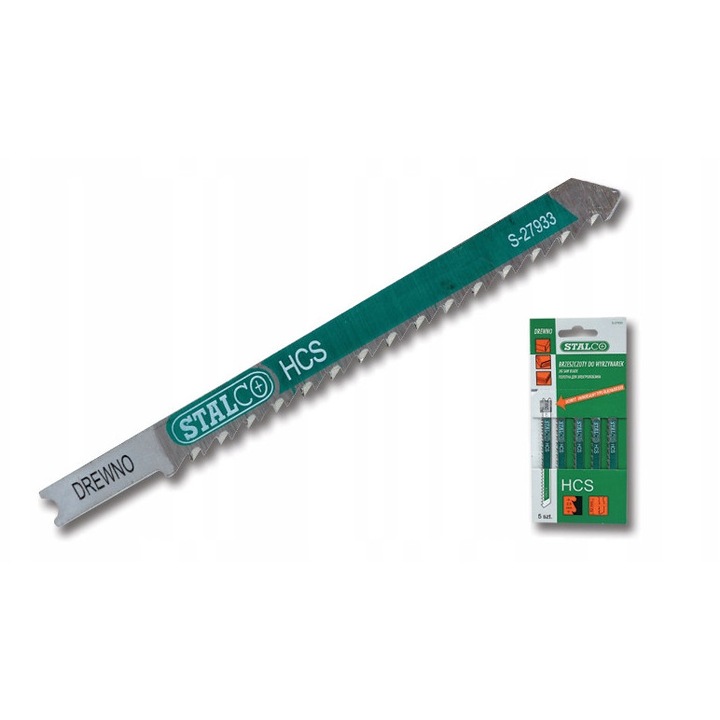 Set de 5 lame de ferastrau universal Stalco, otel HCS, 74x3mm, pentru lemn