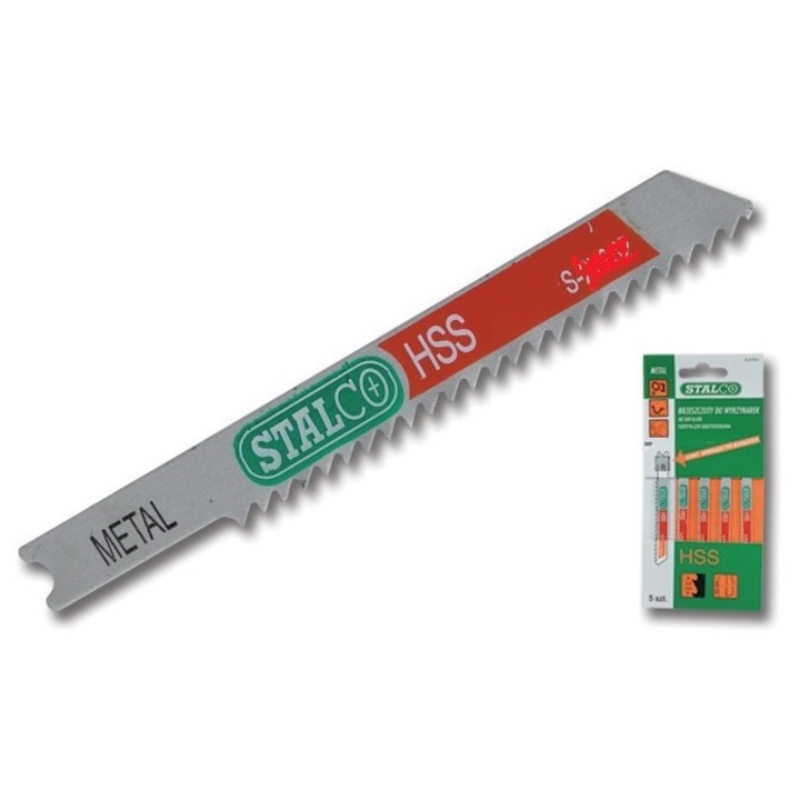 Set 5 brice brzeszczot universal Stalco HSS, otel, pentru fierastrau pendular, taiere precisa