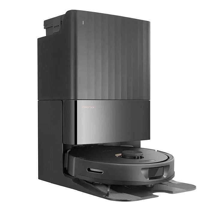 Прахосмукачка робот Roborock Q Revo Pro със станция за зареждане, 10 000 pa, Двоен моп, Самозареждане с вода, Самомиещ се моп, Самоизпразващ се контейнер за прах, Ai технология за избягване на препятствия, Бързо 3d картографиране, Черен