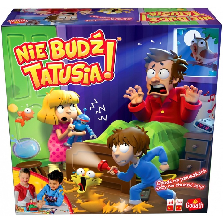 Goliath Nie Budz Tatusia! társasjáték, 2-6 játékos, 4 év+, 3D elemek, komplett készlet