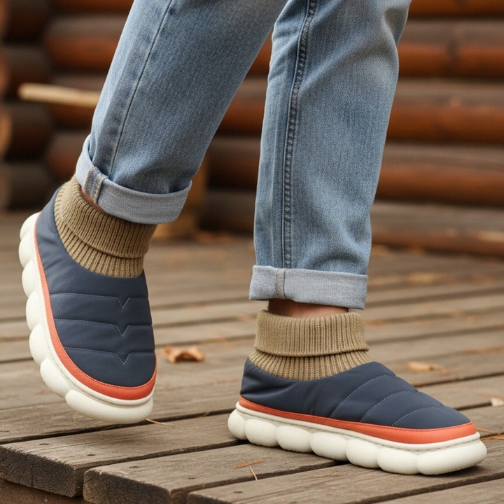 Bélelt pamut papucs 43079B-54szürke 113228, Szürke, 42-43