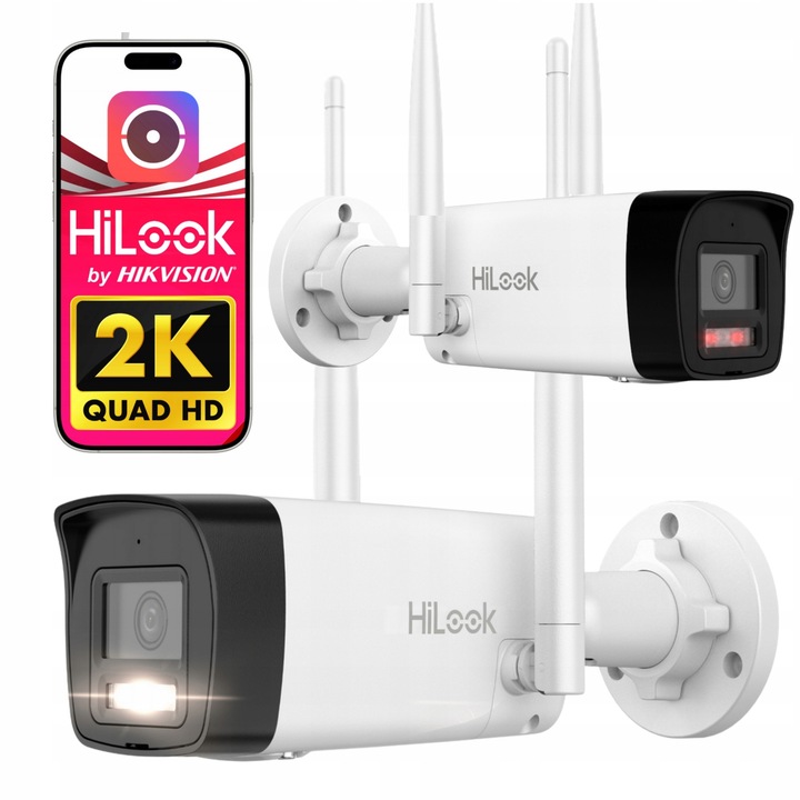 WiFi камера за наблюдение HiLook 4MP, IR 30m, вграден микрофон, външна