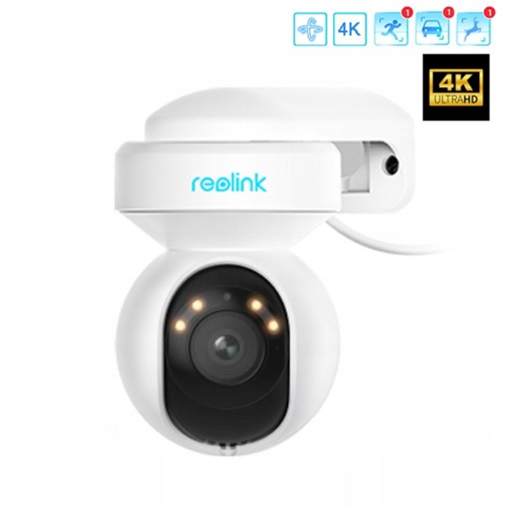 Cameră de supraveghere exterior Reolink E1, 8MPX 4K, zoom 10x, viziune nocturnă color, PoE, IP65