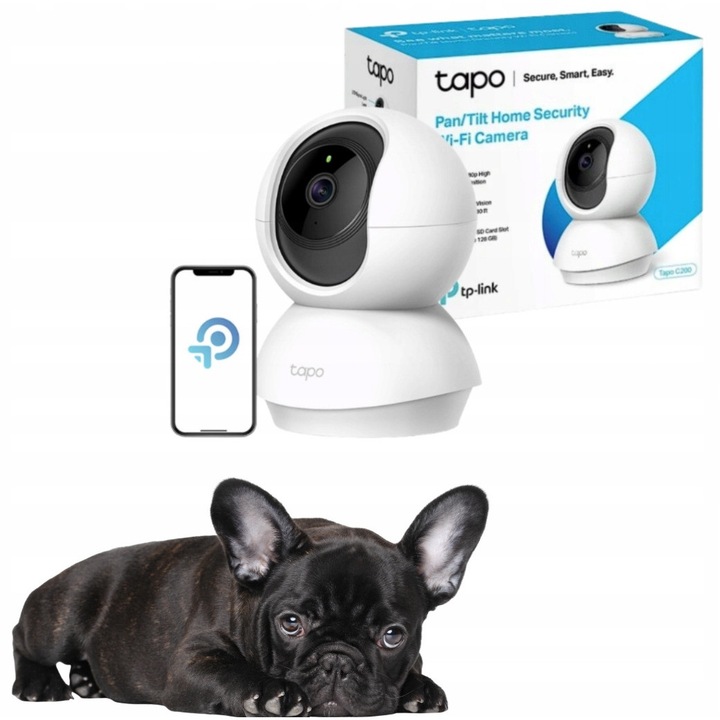 TP-Link Tapo C200 Full HD beltéri megfigyelő kamera, 360 fokos forgatás, Wi-Fi, kompakt