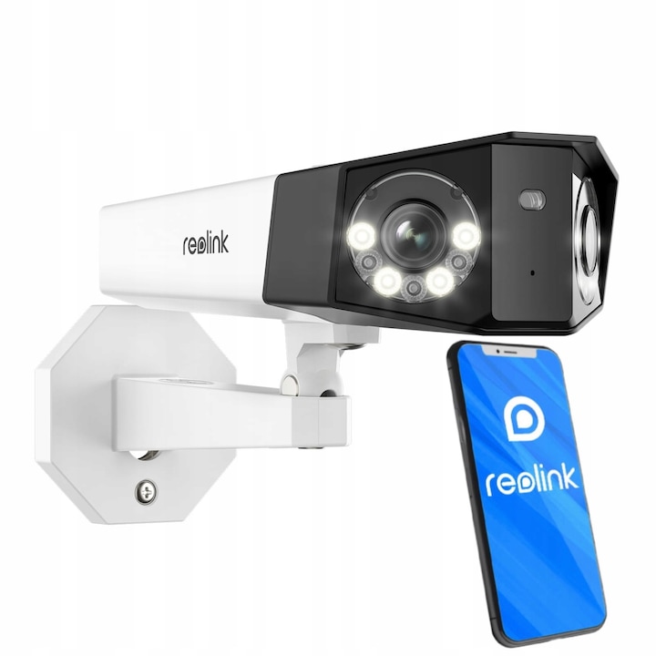 Външна камера за наблюдение Reolink Duo 2 PoE 4K, двоен обектив, 180 градуса видимост, IP66 устойчивост