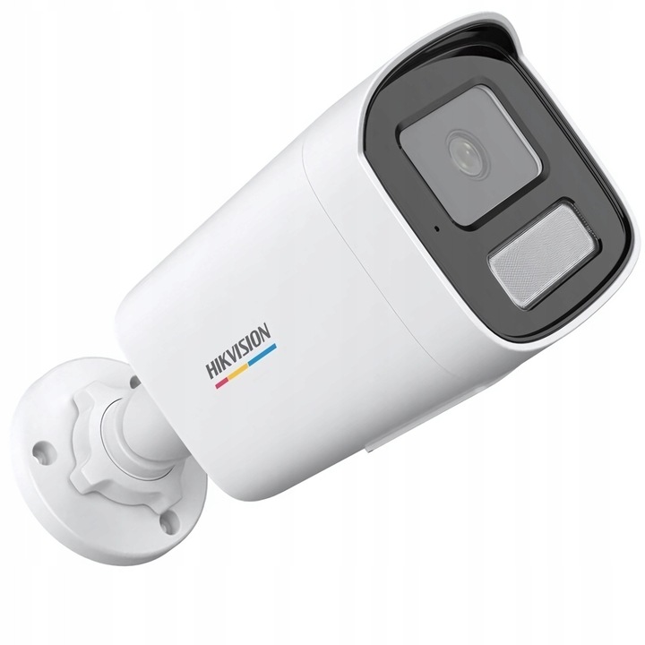 Външна камера за наблюдение Hikvision 4MP, вграден микрофон, бял цвят, IP67 устойчивост