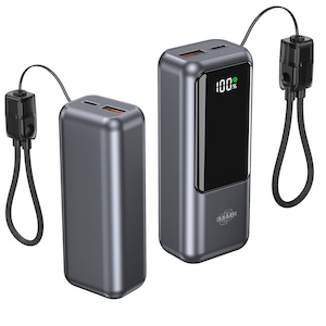 Baterie Externa Portabila BUMMER™, Premium Powerbank cu Incarcare Simultana Rapida, Universala, Acumulator 10.000 mAh, 1 x USB, 1 x USB Type-C, Putere 25W MAX, Cablu Type C Inclus, pentru Telefon, Tableta, Casti, legibil pentru Avion, Negru