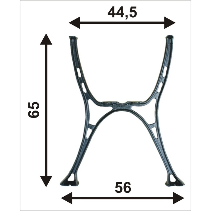 Комплект от 2 крака за маса Miejska, UN, черен