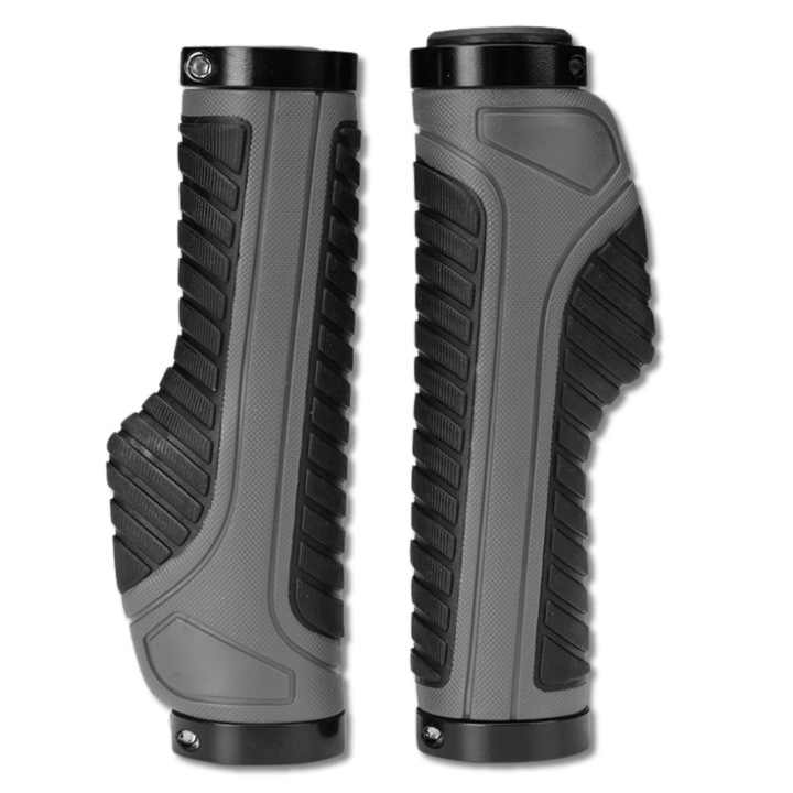 Mansoane Bicicleta Ergonomice Antiderapante EdiBazzar, Amortizare Vibratii, Negru, Set 2 Bucati