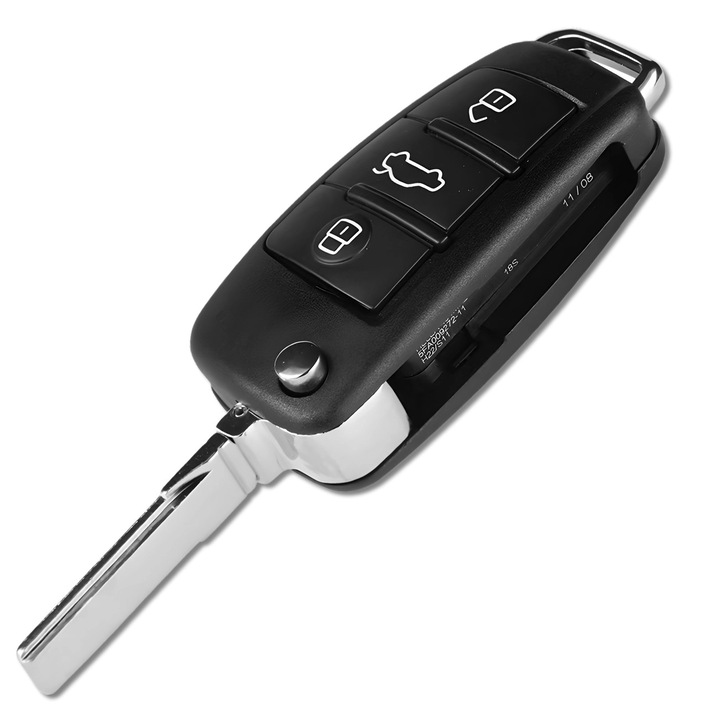 Carcasa Cheie Auto Telecomanda 3 Butoane, Audi A3 (8P), A4 (B7), A6 (C6), A8, Negru, Plastic ABS