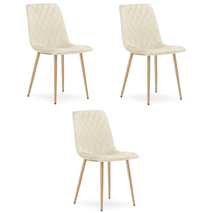 Тапициран стол, LEOBERT, TURIN, светлобежов цвят, размери 44,5x53cm