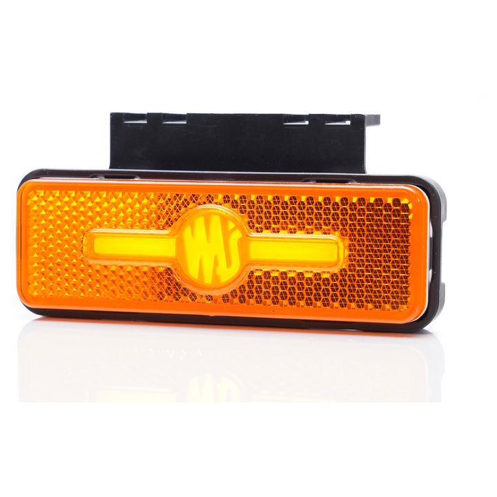 Контурна лампа, Waś, W254 2033, Изработена от висококачествен ABS, Клас на водоустойчивост IP66/68, Напрежение 12-24 V, Дължина на кабела 24 см, 103 мм x 36 мм x 18 мм, Оранжева