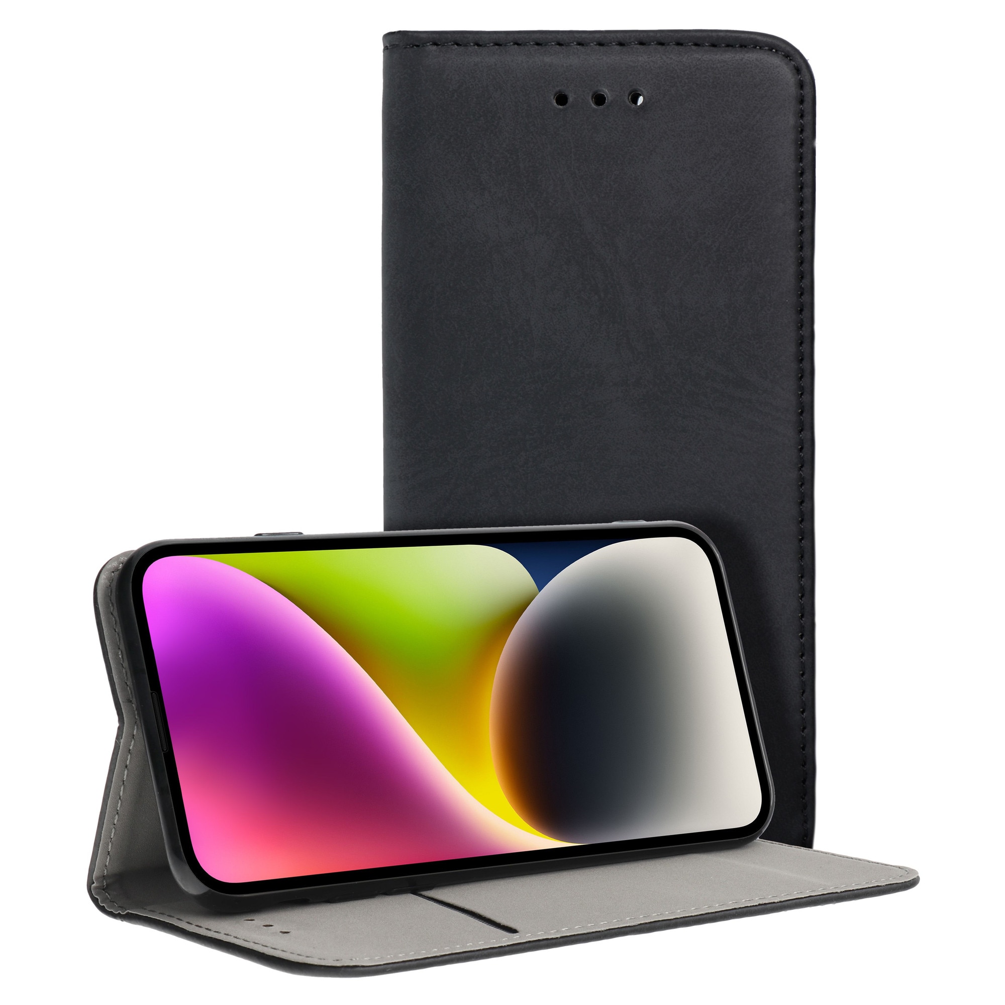 Husa pentru Motorola Moto G06 Tip carte Daden, Suport card, Functie de Stand si Inchidere Magnetica, Protectie Sporita, Negru