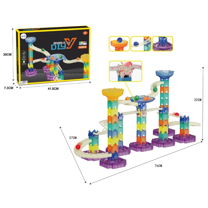 Mamido Комплект за изграждане на писта с топки 110 части MT1247