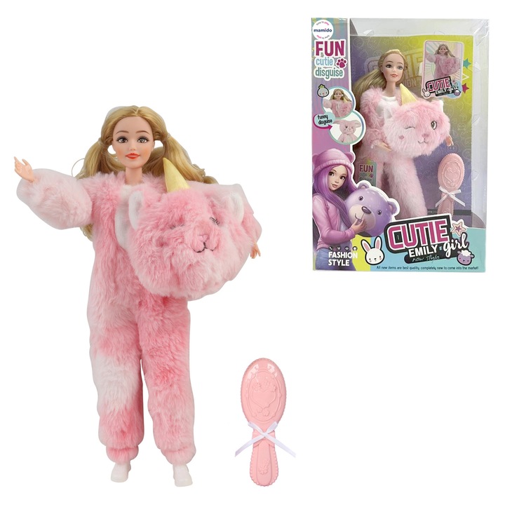 Mamido Papusa in costum de mascota blonda Fata Draguta Emily