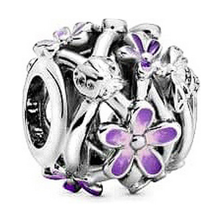 Margele Dama PANDORA OPENWORK PURPLE DAISY, argintiu mov, argint Sterling 925