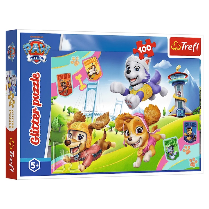 Trefl 100 db-os Csillám puzzle - Mancs őrjárat (14835)