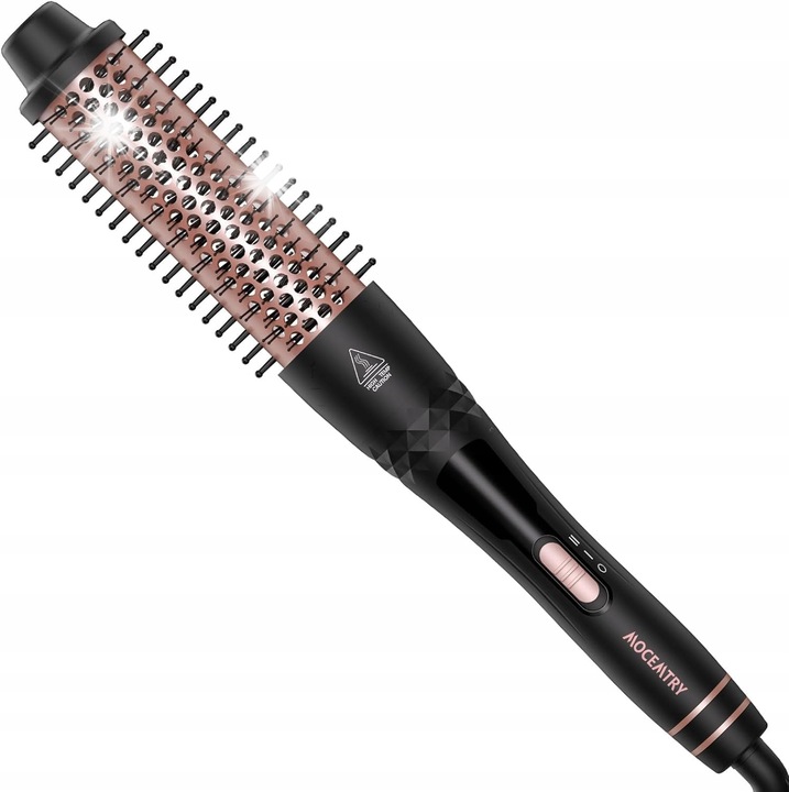 Perie de par electrica MOCEMTRY 2 in 1, ceramica, 2 setari de temperatura, negru