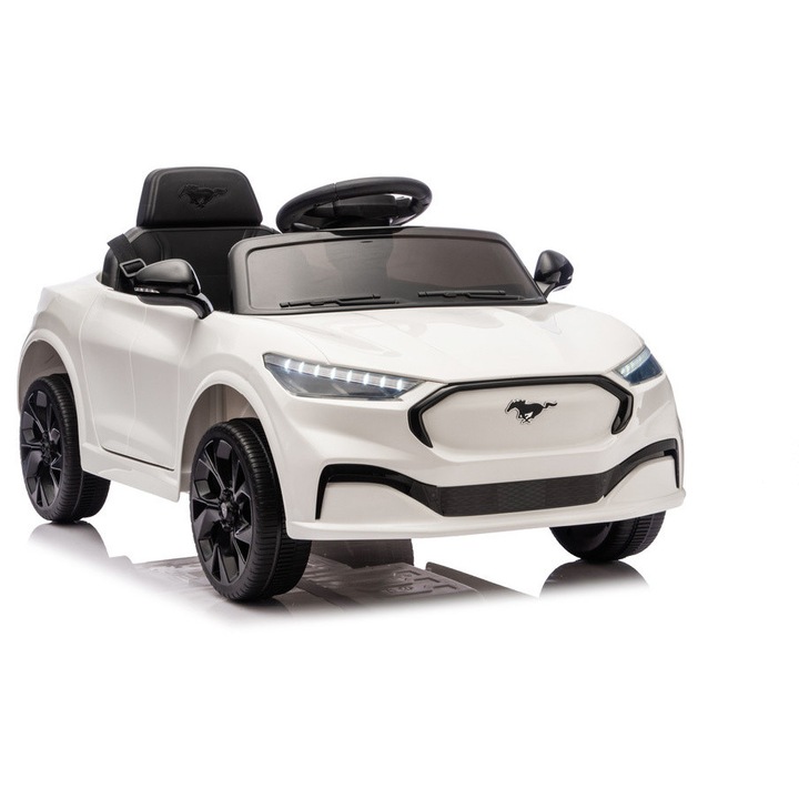 Masinuta electrica LEAN CARS model Ford Mustang Mach-E, 24V, alb, 92x50x27cm