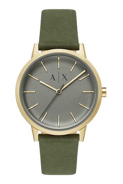 ARMANI EXCHANGE, Часовник с текстилна каишка, ТЪМНО ЗЕЛЕН