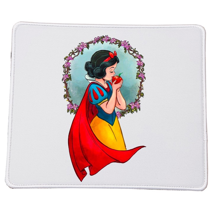 Mousepad Snow White, 23x20 cm, material durabil, baza antiderapanta