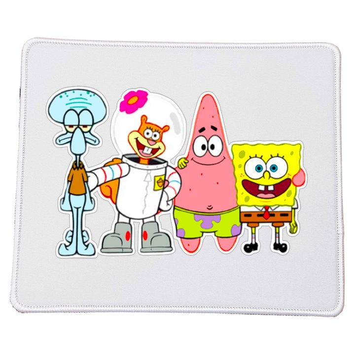 Mousepad SpongeBob SquarePants, 23x20 cm, material durabil, baza antiderapanta