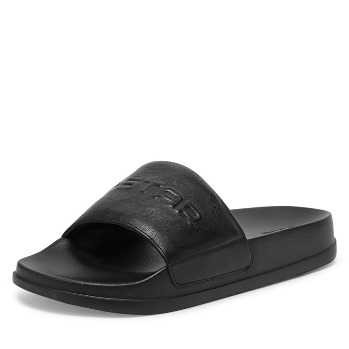 Slapi barbati, G Star Raw, piele naturala, negru, piele