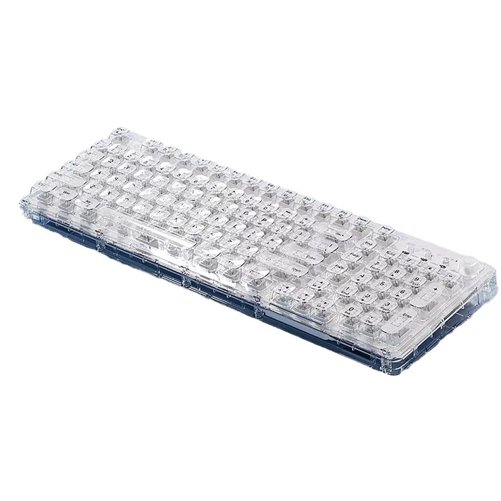 Tastatură standard, ORBER, wireless/Bluetooth/USB, iluminare RGB, silențioasă, albă