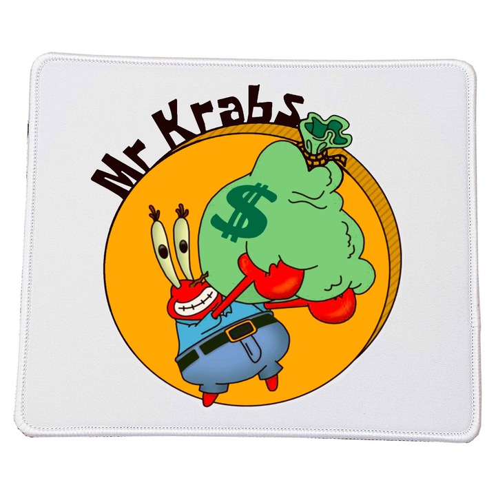 Mousepad SpongeBob SquarePants Nr.12 Domnul Krabs – Dreptunghiular 23x20 cm Material Durabil de Inalta Calitate