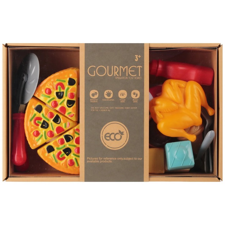 Set bucatarie copii, Mega Creative, 32x20x7cm, include imitatii de mancare, 3 ani+