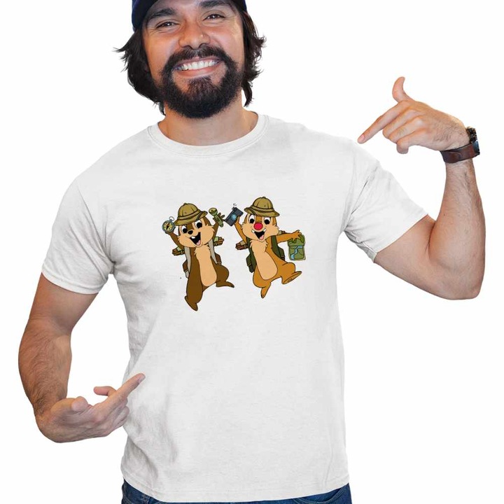 Tricou Barbati Chip and Dale Africa Wild Safari CoolTrend, alb, marime 3XL