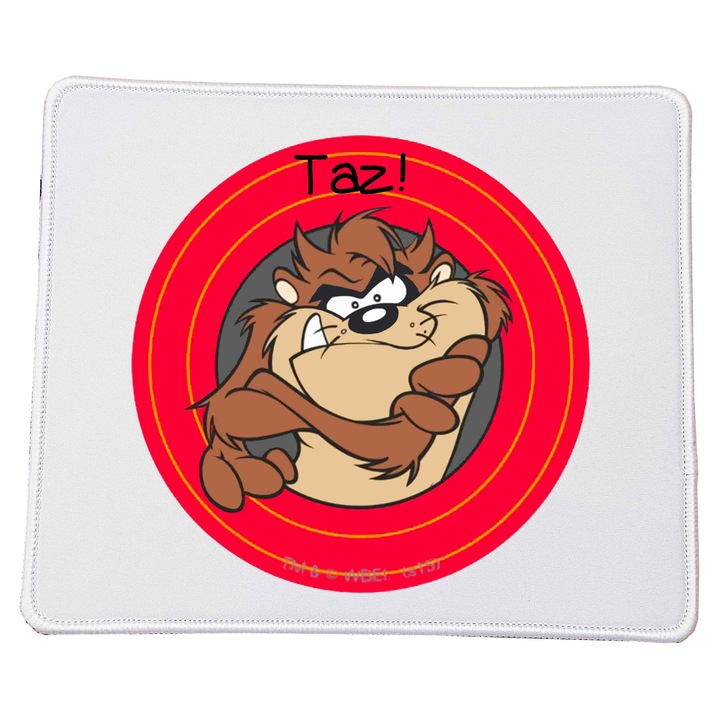 Mousepad Taz, 23x20 cm, material durabil, baza antiderapanta