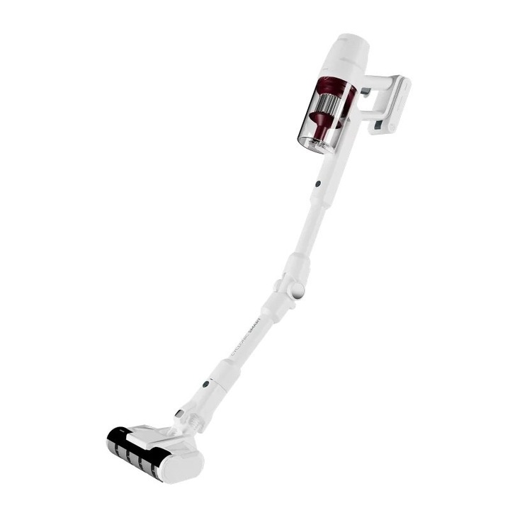 Вертикална прахосмукачка Aiwa ZENKAISUI EVO 5 AVC-630, 500W, 32Kpa, 130AW, 25, 2V~ 2500mAh, Автономност до 55 минути, 3 степени на скорост, 0.4L, Дигитален дисплей, HEPA филтрация, Лесна за маневриране, 6 включени аксесоара, Бяла