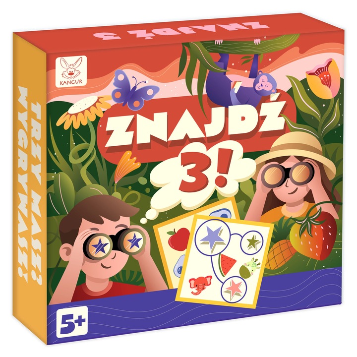 Társasjáték, Kangur, TALÁLD MEG 3!, 3 játékos, 30-60 perc