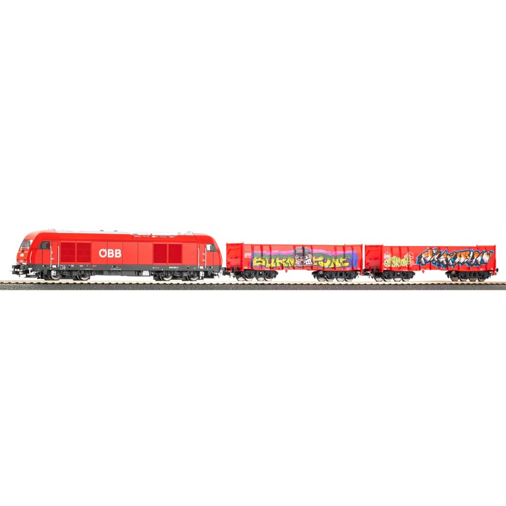Set trenulet de start "Tren Marfa Cu grafitti" ÖBB Piko, H0, 57033
