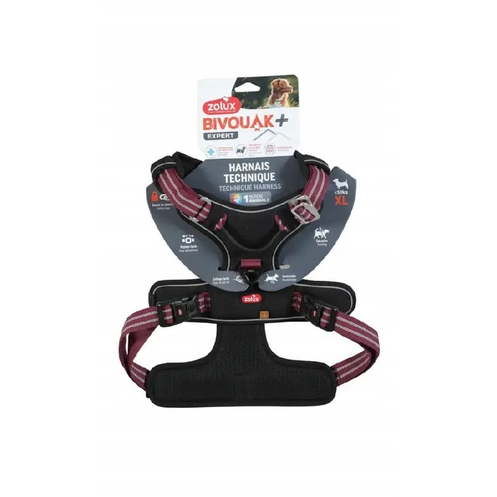Ham pentru câini Zolux BIVOUAK XL, roșu, material respirabil, ajustabil