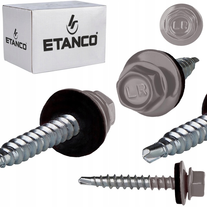 Suruburi ferma Etanco 4,8x50mm RAL9007 set 100 bucati