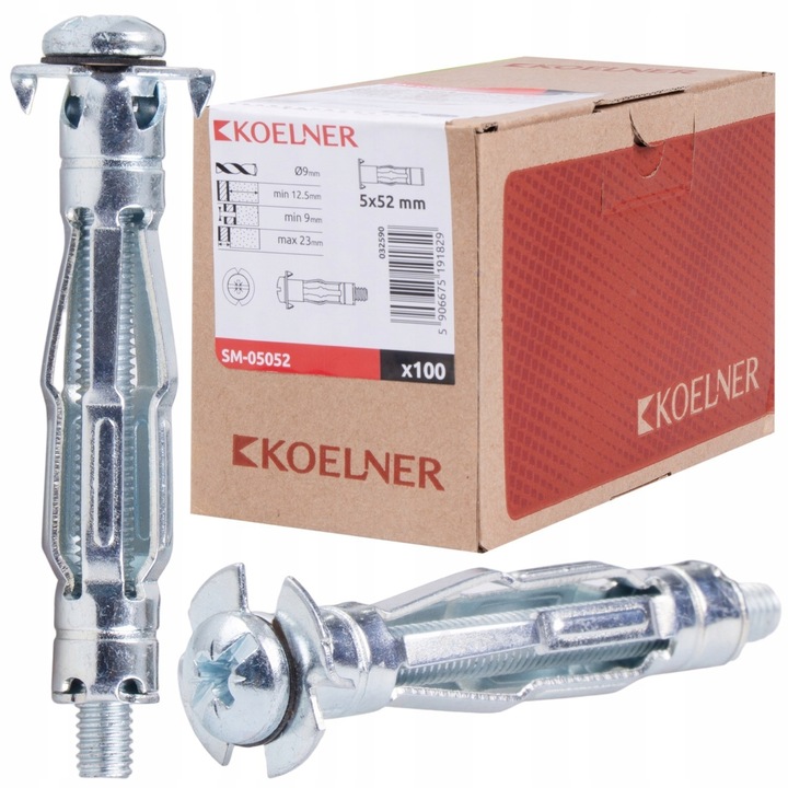 Con expandabil Koelner M5x52mm pentru rigips/OSB, 100 buc