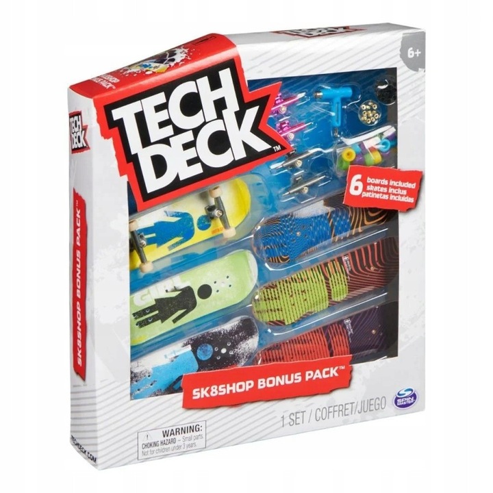 Комплект Tech Deck Skateshop 3, 3 персонализируеми фингърборда, 96 мм, автентична графика, пластмаса