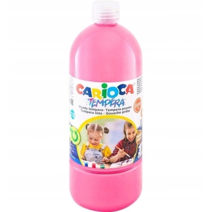 Tempera Carioca Roz 1000 ml, Lavabila, Non-toxica