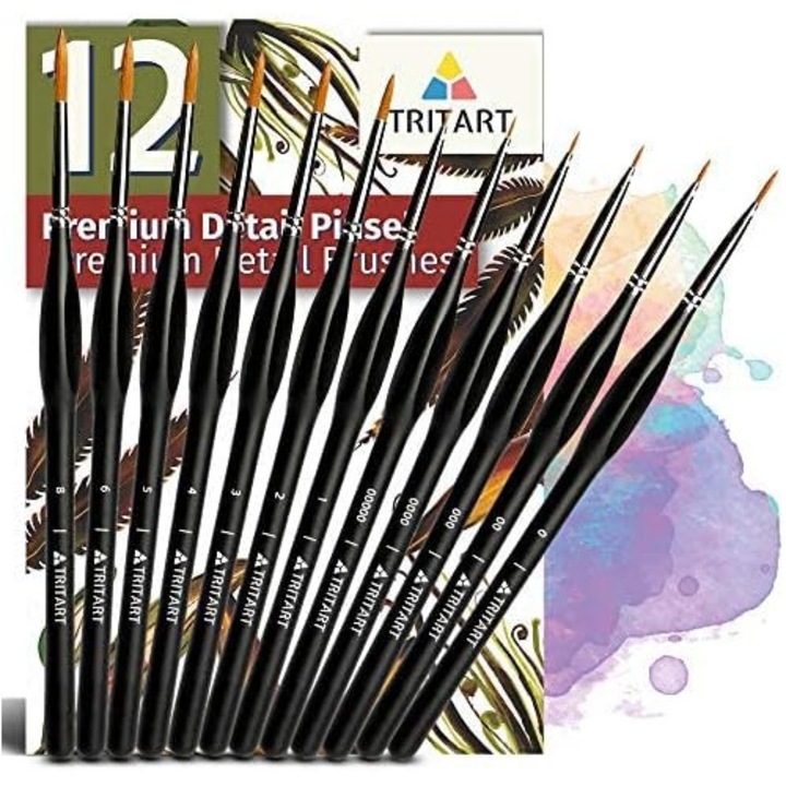 Set Pensule Arta Subtiri Acuarela, Acril, Ulei, Modelaj, Unghii